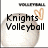 Volleyball-themed buddy icon with a large volleyball graphic, orange heart symbol, and text elements including "Knights Volleyball" and player names.