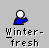 Pixelated blue figure with white head holding a small blue object, alternating between two text labels below.