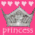 Animated contact sheet of a pink-themed princess icon with silver crowns and heart patterns, showing multiple frames of the same design.