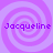 Four identical purple spiral patterns with the name "Jacqueline" in purple text overlaid on each spiral, arranged in a on a light purple background