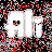 Pixelated static icon featuring large white letters 'RI' with a small heart symbol inside the left letter, surrounded by red and gray pixel noise on black background.