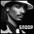 Black-and-white pixelated icon showing a person in profile wearing a hat and dark clothing with the word "SNOOP" displayed at the bottom right.