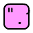 Animated contact sheet of 20 pink square icons with black borders, each containing a pause symbol and small dot that animate with musical notes appearing/disappearing across frames.