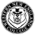 Circular black-and-white pixelated icon with a central figure wearing a top hat and holding a chain, surrounded by a decorative border.