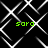 Black background with white geometric lines forming a pattern, four instances of green pixelated text reading 'sara' positioned at corners
