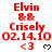Red text and symbols on white background with gray rectangle at bottom right, showing repeated patterns of names, dates, and heart icons.