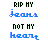 A 3x2 contact sheet of animated frames showing pixelated text "RIP MY jeans NOT MY heart" with blue and black lettering on a white background, displaying subtle animation changes across sampled frames.