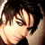 Anime-style character with dark hair and light skin, two distinct poses with text reading "I'm here for yhur entertainment" on a dark background.
