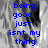 Blue text reading 'being good just isnt my thing' overlaid on a grayscale image of a person with long hair, displayed in two identical