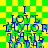 Blue text on green-yellow checkered background reads "I LOVE TAYLOR LARIE" with pixelated distortion across all letters.