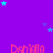 Purple background with repeated pink text "Daniella" and scattered cyan stars, partially obscured by a gray rectangle.