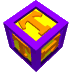 purple cubes with yellow faces displaying orange 'T' letters, each cube in a different orientation against a gray background