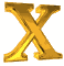 Golden X-shaped icon with metallic sheen displayed in a of six showing varying sizes and angles