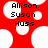 Red background with white circular shapes and black text reading "Allison Susan Huss" in three lines.