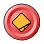 Red circular icon with yellow diamond center showing a skater performing tricks