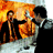 A 48x48 pixel animated contact sheet showing two frames of a cartoon-style icon with fiery background and text promoting an album release.