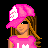 Pixel art contact sheet showing two frames of a pink-themed animated character with text "cute in shortie" on black background.