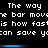 Pixelated text repeats across a black background with blue horizontal bars shifting position between frames.