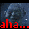 25 identical character faces with red text overlays showing phrases like "aha...aha" and "whats that?"