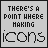 25 pixelated text showing sequential changes from 'THERE'S A POINT WHERE MAKING icons' to 'AND BECOMES AN OBSESSION', with color variations on key words