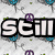 Pixelated text reads 'Still Hear The Rain' over a repeating pattern of blue and purple symbols on gray background.
