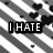 Black-and-white pixelated image with diagonal stripes and scattered hearts, displaying text fragments across four sections.