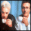 Four- shows pixelated figures with one displaying text; the top-right figure has a red mark on clothing