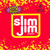 A static pixelated icon with a red background, yellow border, and white stylized text inside the border.