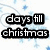 A digital countdown graphic with snowflake and swirl patterns showing days until Christmas, transitioning from 19 to 16 before displaying an error message.