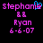 Pixelated text displays 'stephanie' with a blue cursor icon, 'Ryan', and '6-6-07' on a black background.