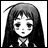 Black-and-white pixelated image of a girl with long hair and a small braid, next to text reading "Anime IM" and "COM" on a black background.