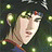 A 48x48 pixel buddy icon featuring a stylized anime character with green hair and red accents against a dark background with glowing yellow dots, paired with text reading "Anime IM" and "COM" on the right side.
