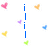 Pixelated blue text variations of 'Brian' and 'Luv' surrounded by floating pastel hearts on white background.