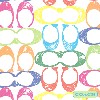 A static contact sheet of multiple colorful Coach logo icons arranged in a grid pattern on a white background, each icon featuring the distinctive interlocking C design with varying color schemes and pixelated textures.