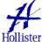 Blue stylized 'H' symbol above blue text reading 'Hollister' on white background.
