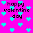Pixelated pink background with cyan hearts and black text reading 'happy valentine day' in multiple positions.