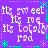 Pixelated purple background with repeating white text phrases and cyan decorative elements arranged in a pattern