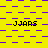 Yellow background with purple square pattern and repeated black text 'JJARS' in pixelated font across multiple