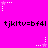 A bright pink background features repeated pixelated star shapes and the text 'tjkltv=bf4l' in black, with some stars having white dotted trails.