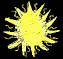 Yellow sun-shaped icon with radiating spikes, transitioning from a solid form to smiling face expressions