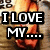 A pixelated image of a person's legs in orange pants and gray shoes, with text overlays changing across frames.