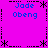 A static image with a bright pink background, blue text reading "Jade Obeng," and black decorative border elements including asterisks and dashed lines.