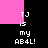 Pixelated text reads "TJ is my AB4L!" on a black background with pink rectangular overlays shifting position across frames.