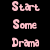 Pixelated text arranged in two on a black background, with pink and blue lettering