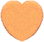 Nine heart-shaped orange candy icons with red text forming 'BE MINE' across three on a gray background