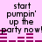 Pixelated text and audio waveforms on a pink background with repeated phrases and changing purple bars.