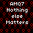 Pixelated text 'AMQ7 Nothing else Matters' on black background with red circular pattern, two identical copies arranged vertically.