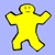 Two yellow stick figures with black outlines on a light blue background, each in distinct poses within a contact sheet layout.