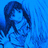 A 48x48 pixel buddy icon featuring a blue-toned anime-style character on the left and text elements on the right, displayed as part of an animated contact sheet with two visible frames.
