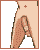 Pixelated animated contact sheet showing a character's lower body in various poses with visible genitalia and movement across five frames.